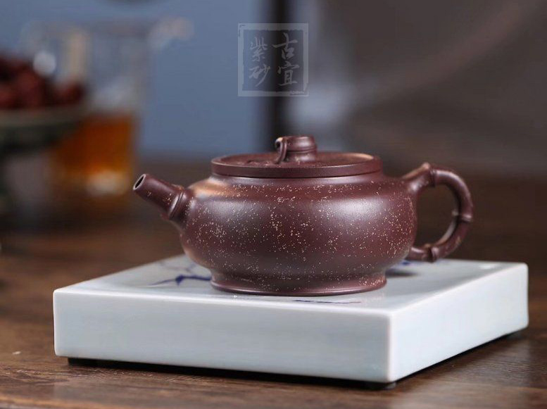 《金砂竹韻》宜興紫砂壺純手工底槽青，段泥泡茶壺